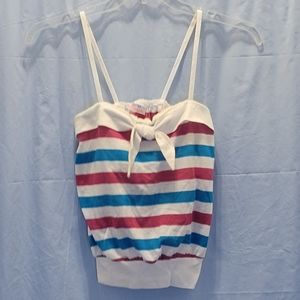 Vintage Avon Fashions Top with Pink, White and Blue Stripes